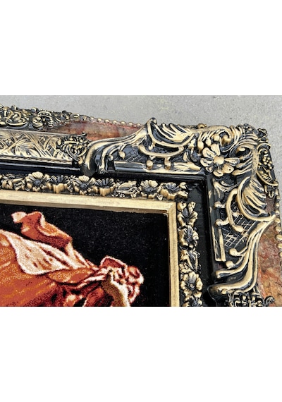 Aşkın Sıcaklığı Adlı İran Tebriz Halı Tablo 77x97cm - Duvar Halı Kilim Tablo