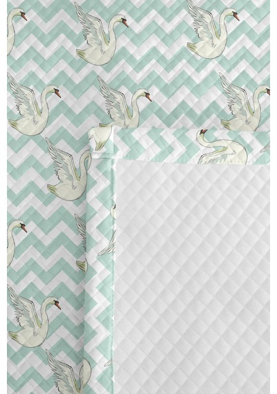 Evimde Bambaşka Mint Kuğu Zigzag Çocuk Odası Tek Kişilik Pike Takımı-pastel Geometrik 160x220 CM Kapitone Yazlık Örtü Evimde Bambaşka Mint Kuğu Zigzag Çocuk Odası Tek Kişilik Pike Takımı-pastel Geometrik 160x220 CM Kapitone Yazlık Örtü