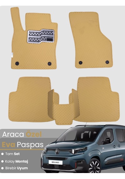 Citroen Berlingo 2024-2025 Uyumlu Eva Paspas Tam Set Araca Özel,su Geçirmez,kolay Montaj