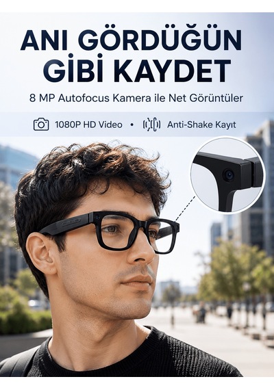 3 Lensli Akıllı Kamera Gözlüğü Aı Görüntü Tanıma Çoklu Dil Çeviri