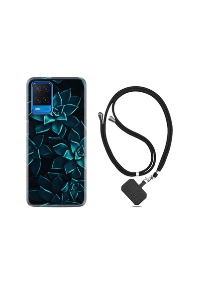 Oppo A54 Kılıf Boyun Askılı Mistik Çiçekler 1650