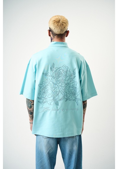 Respire Erkek Be Kind Nakışlı Yarım Fermuarlı Oversize T-shirt Bebe Mavi Bebek Mavisi Respire Erkek Be Kind Nakışlı Yarım Fermuarlı Oversize T-shirt Bebe Mavi Bebek Mavisi
