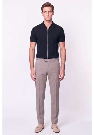Efor Comfort Fit Rahat Kalıp Polo Yaka Fermuarlı Siyah Tişört Ts 930
