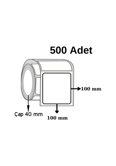 Barkod Etiketi 100 X 100 500'lü Termal Etiket Rulosu 100x100 Sticker 500 Adet Sarım 100 100 1 Çok Renkli