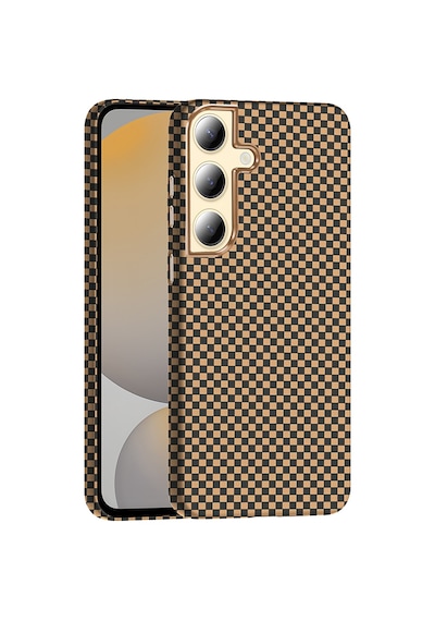 Zore Galaxy S24 Kılıf M-safe Şarj Özellikli Karbon Fiber Görünümlü Ogaa Gros Kapak - Desert Titanyum