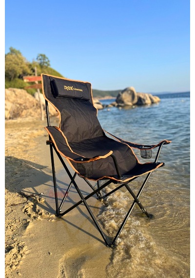 Rox Campıng Katlanır Kamp Sandalyesi - Siyah Siyah