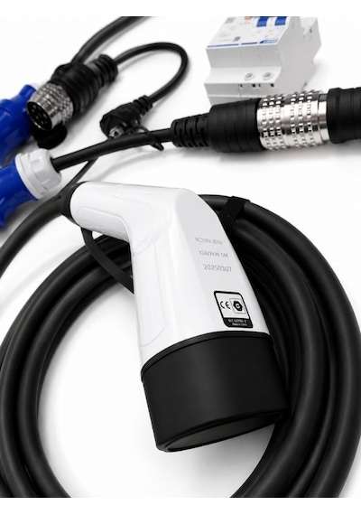 Ev Charger 7kw 32a Taşınabilir Elektrikli Araç Şarj Cihazı Tip 2 5m - 110v-250v Ac Priz Adaptör