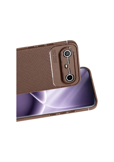 Uryport Tecno Spark Slim 5g Auto Focus Karbon Kapak - Kahverengi