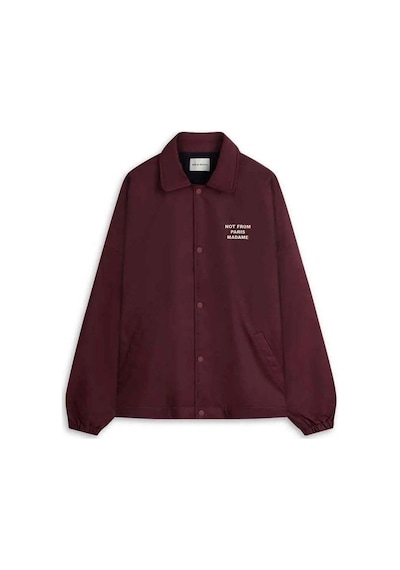 American Rag Cie Su Geçirmez La Veste Polaire Slogan Yaka Fleece Ceket - Rahat Ve Şık Bordo
