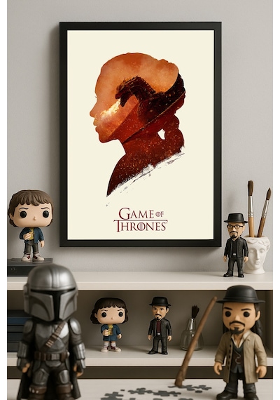 Game Of Thrones Siyah Ahşap Çerçeveli Poster, Film Duvar Tablosu