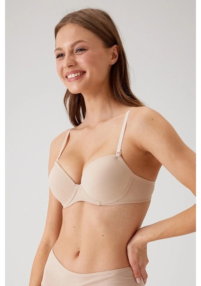 Pierre Cardin Kadın Ten 6045 Milan Push Up Dolgulu Micro Sütyen Tak - Çıkar Askılı Ten