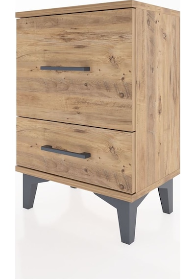 Arges Komodin 2 Çekmeceli 44x30x64 Çam-çam Atlas Çam