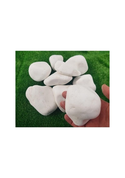 Ekodoğa Beyaz Dolomit 20 Kg 6-10 Cm Taş Bahçe Süs Taşı Dekoratif Taş Dere Taşı Loche