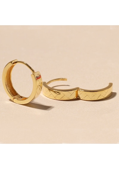 Ekose Halka Küpe 718887 Gold Gümüş