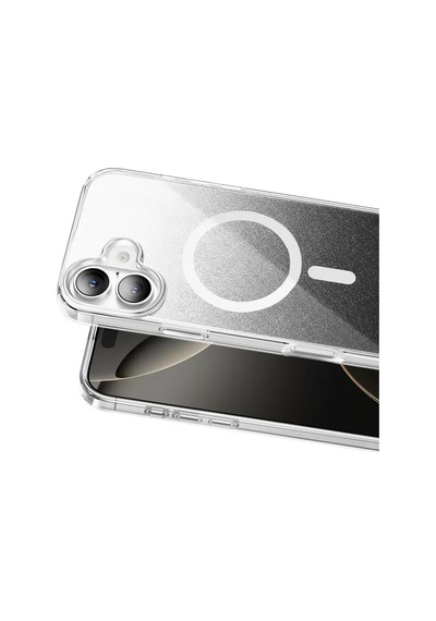Onegif Apple iPhone Uyumlu 16 Sora Simli Magsafe Kapak - Siyah Şeffaf