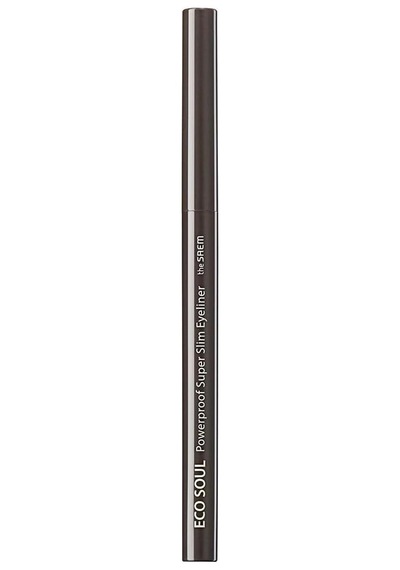 The Saem Uzun Süreli Kalıcı Süper Ince Eyeliner - Eco Soul Powerproof Super Slim Eyeliner - Ash Black 0