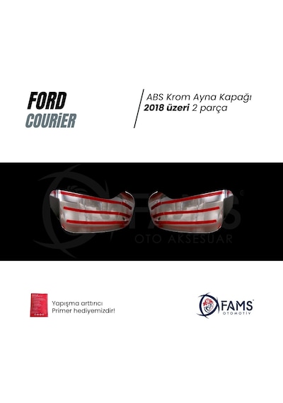 Ford Courier Abs Krom Ayna Kapağı 2018 Üzeri 2 Prç. Paslanmaz Çelik Yarım