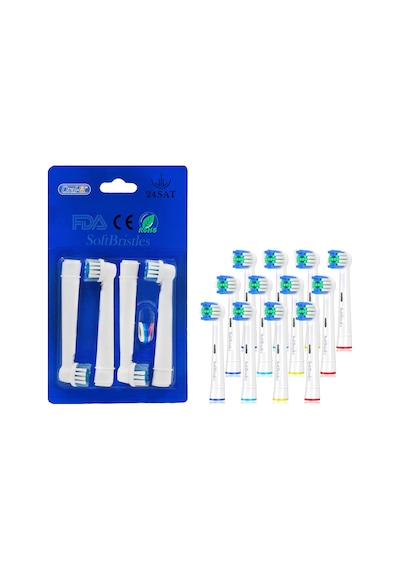 Soft Bristles Oral-B Diş Fırçasına Uyumlu Yedek Başlık 12'li