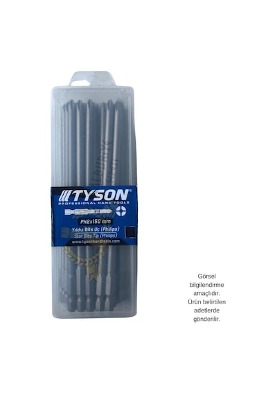 Kupa Tyson Vidalama Ucu Bits Uç - Ph2 Yıldız - 15 Cm. - 20 Adet