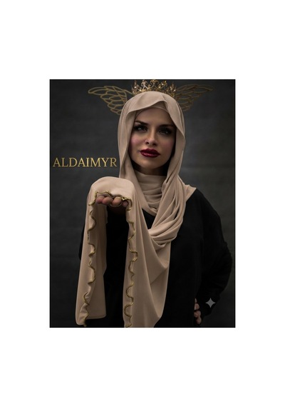 Aldaıyr Tesettür Sandy Şal İpli Bej002