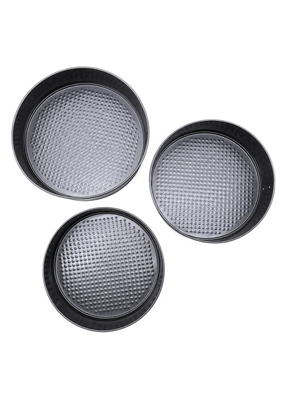 3 Parça Yuvarlak - Renkli Kelepçeli Metal Kek Kalıp 24-26-28cm 12v
