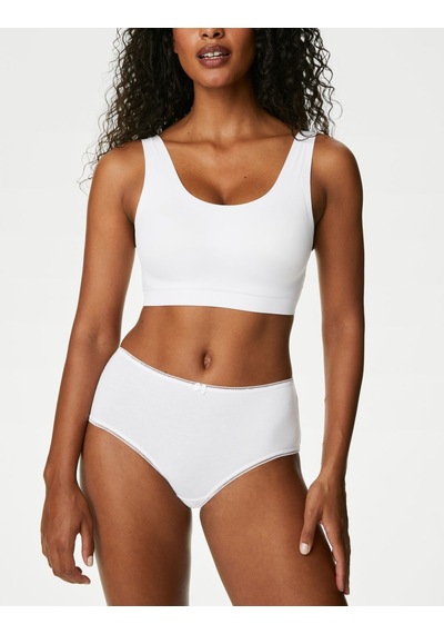 Marks & Spencer 5'li Cotton Lycra Short Külot Seti T61004933p Beyaz