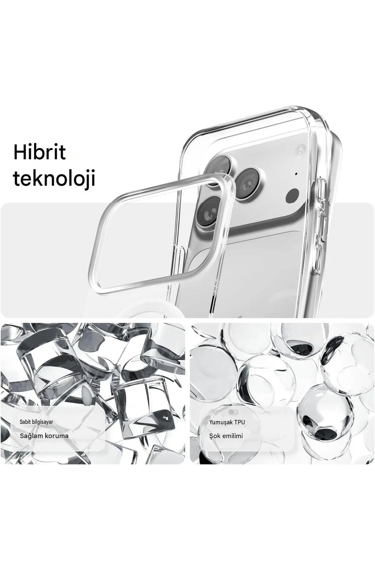 İphone 18 Pro/17 Pro Şeffaf Mika Kılıf Magsafe Uyumlu Sararmayan İnce Koruyucu Telefon Kılıfı Seffaf