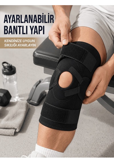 Yan Destekli Ligamentli Dizlik Açık Patella Ayarlanabilir Spor Ve Günlük Kullanım Çok Renkli