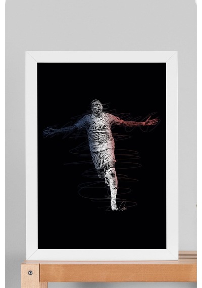 Kylian Mbappe Portre Futbol Çerçeveli Tablo - Estetik Poster