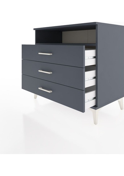 Hyperion Şifonyer Tek Raflı 3 Çekmeceli 88x44x80 Antrasit-ant... Antrasit