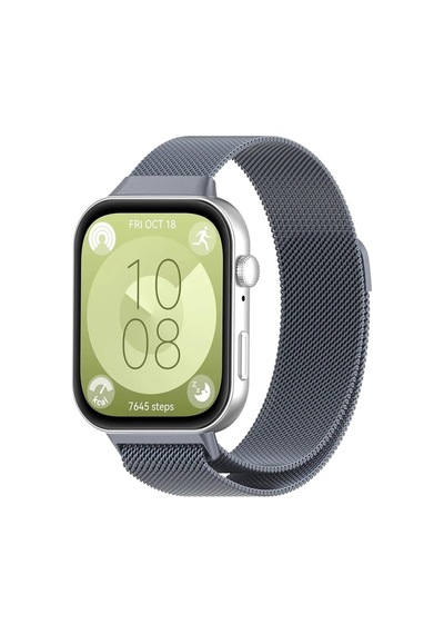 Huawei Watch Fit 3 / Fit 4 Uyumlu Metal Hasır Manyetik Kordon