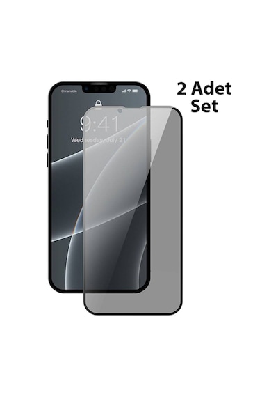 Baseus Apple Uyumlu   iPhone 13 Mini 0.23Mm Gizlilik Hayalet Full Ekran Koruyucu Siyah (522575282)