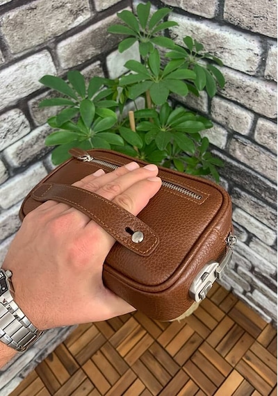 Guard Taba Hakiki Deri Şifreli El Çantası Erkek / Kadın P1692 Taba