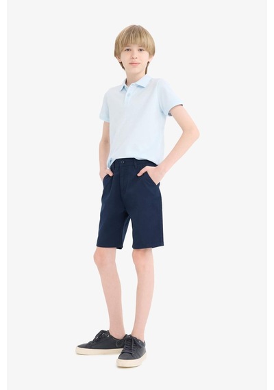 Defacto Ayıcılıklı Gabardin Şort Erkek Çocuk C2955A826SM - Lacivert