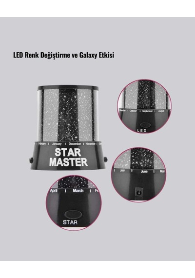 Atmosfer Yaratıcı Renk Değiştiren Led Yıldız Projektör 1 Adet Diğer