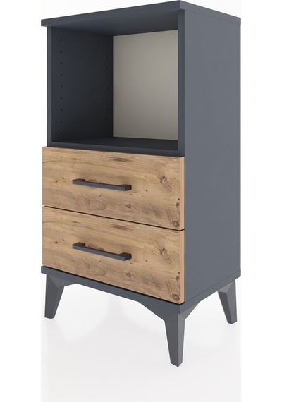 Arges Komodin 2 Çekmeceli 44x30x80 Antrasit-çam Antrasit