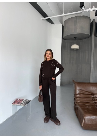 Fonna Fashıon Tk-2584 Bayan Takım Oysho Kahve