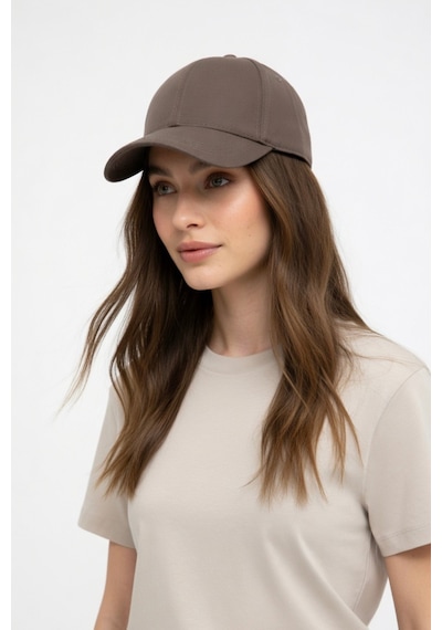 Mollycrush Luxury Unisex Vizon Pamuklu Beyzbol Şapkası Premium Casual Outdoor Model Kahverengi
