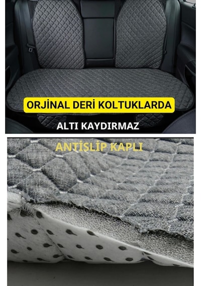 Dacia Duster 2023 +terletmez Kaymaz Keten Oto Minder Kılıf Komple Set 7 Parça Gri Ön Ve Arka