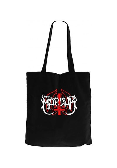 Marduk Logo Siyah Kanvas Bez Çanta Siyah