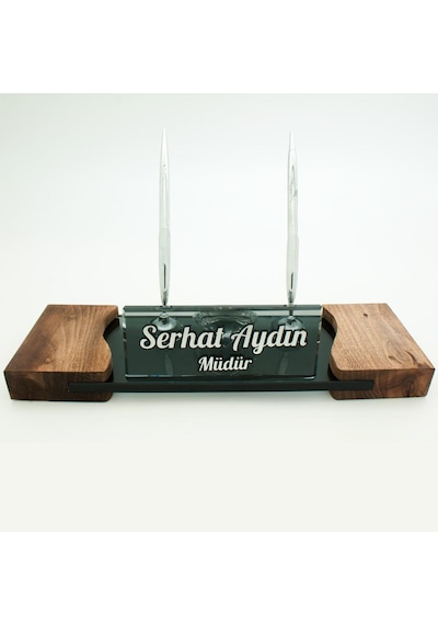 Masif Ayaklı Masa İsimliği Gümüş Kristal Ahşap İsimlik Masif Ayaklı Masa İsimliği Gümüş Kristal Ahşap İsimlik