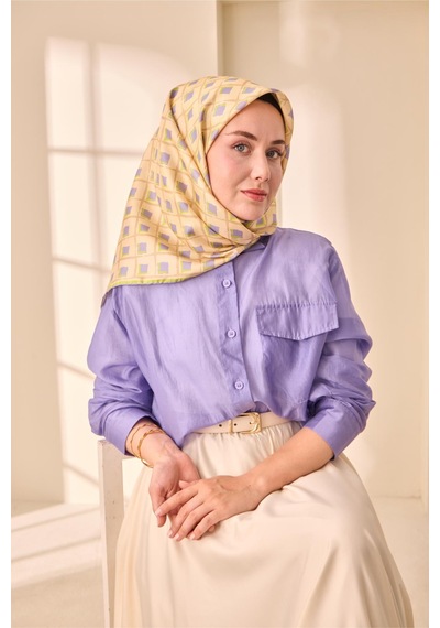 Silk Home Twill İpek Eşarp 11474 - 90 X 90 / Bej,yeşil -12 Bej,yeşil -12