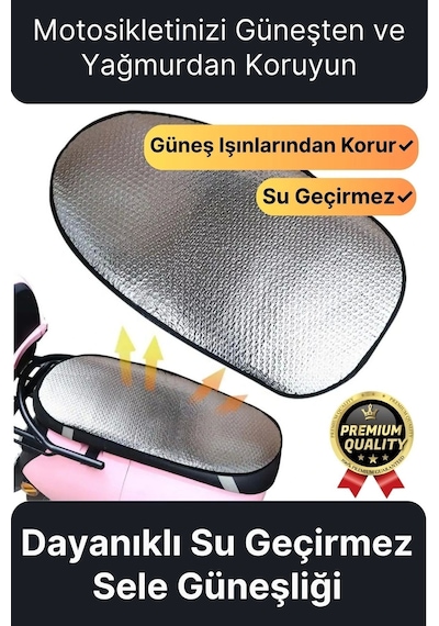 Özel Üretim Alüminyum Koltuk Kılıfı Dayanıklı Lastikli Su Geçirmez Motor Sele Güneşliği 60 Cm X35 Cm