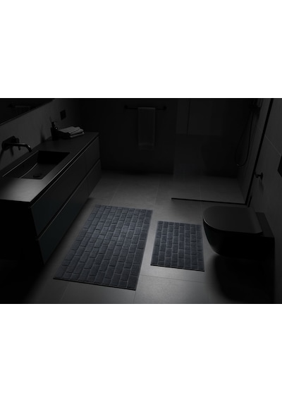 Banyo Klozet Paspası 2 Li Erguvan Antrasit Desenli