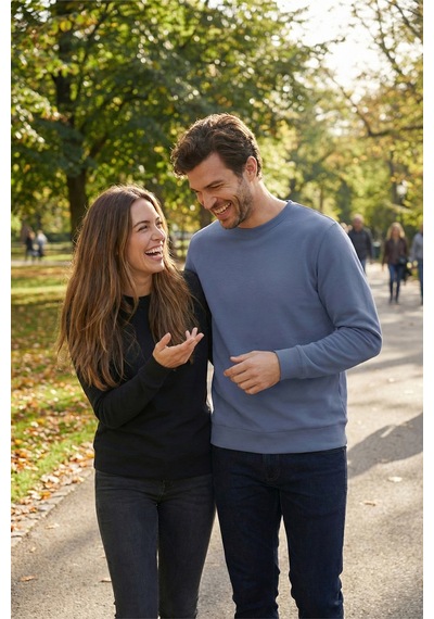 Goffra Erkek Focus Esnek Kumaş Yumuşak Dokulu Günlük Sweatshirt Mavi M401-r0342-03 Mavi