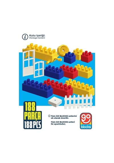 Go Blocks 188 Parça Saklama Kutulu Yapı İnşa Seti Yapı Blok Seti