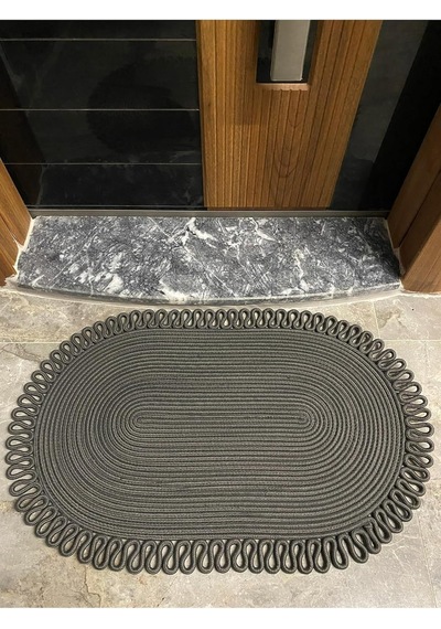 Dublin Serisi Jüt, Desenli Kapı Önü, Paspas, Banyo Paspası, Balkon Paspası/hediyelik, Ev Eşyası Antrasit 50 X 80 Çok Renkli
