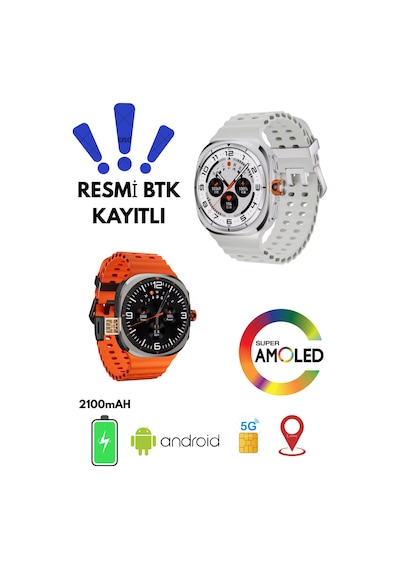 5g Hw Ultra Android Akıllı Saat Sım Kartlı Wifi Nfc Gps Amoled Ekran Spor Ve Sağlık Tracker