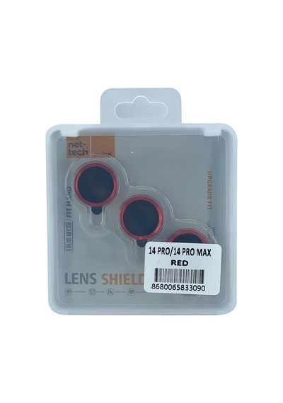 Nettech Apple Uyumlu iPhone 14 Pro Max Damla Model 3in Kamera Cam Koruyucu - Kırmızı