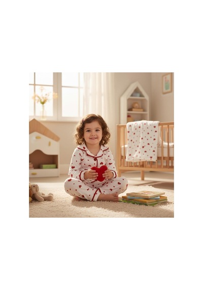 Altıntaş Baby %100 Pamuk Kruvaze Yaka Kalp Desenli Önden Düğmeli Mevsimlik Pijama Takımı Ekru Ekru Altıntaş Baby %100 Pamuk Kruvaze Yaka Kalp Desenli Önden Düğmeli Mevsimlik Pijama Takımı Ekru Ekru